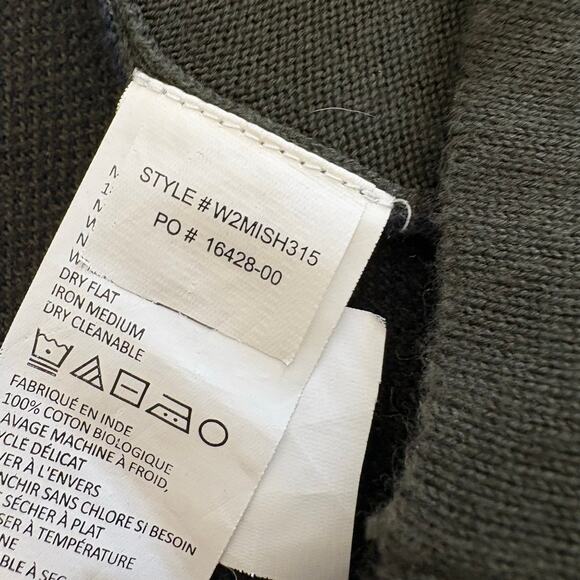 PrAna Green Zip Up Misha Duster Sweater Medium Hooded Jumper Jacquard Pattern - Picture 7 of 9